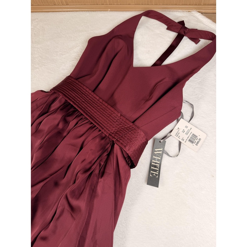 White by Vera Wang Burgundy Halter Wedding Dress